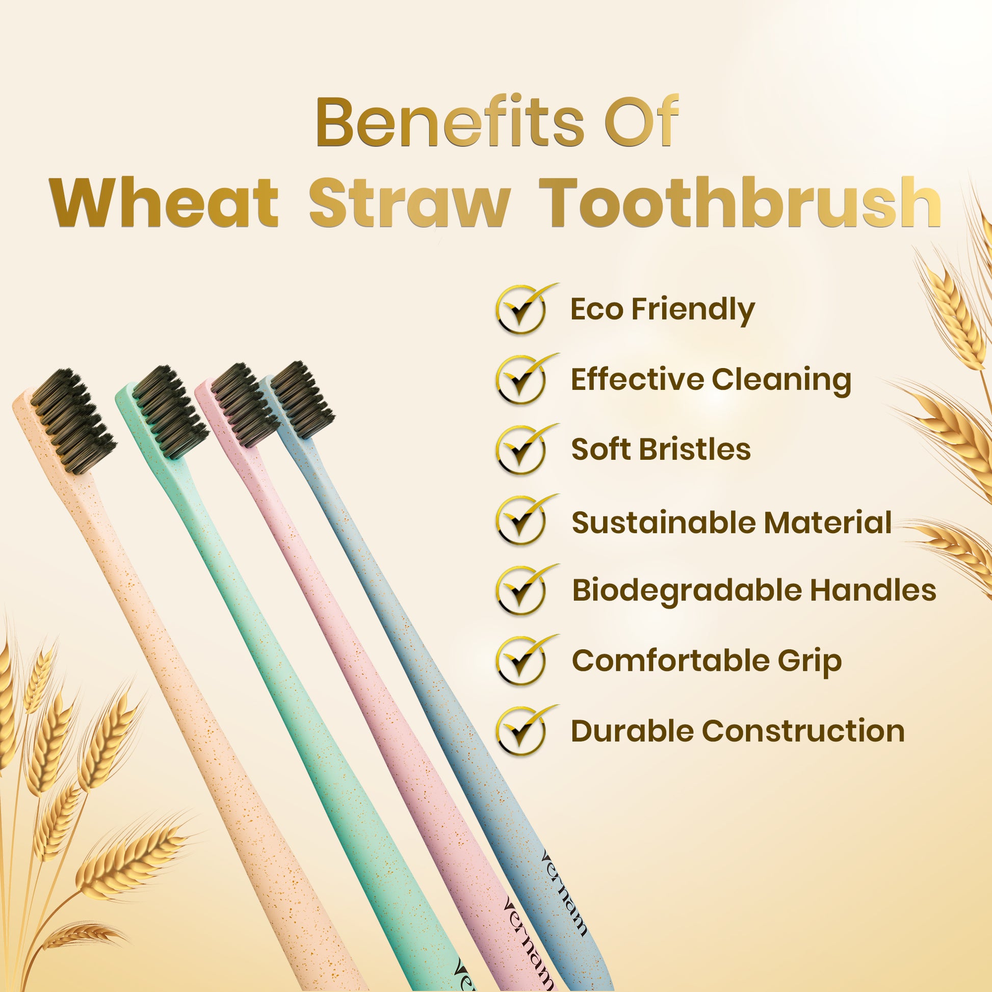 Wheat Straw Toothbrush (Pack of 3)